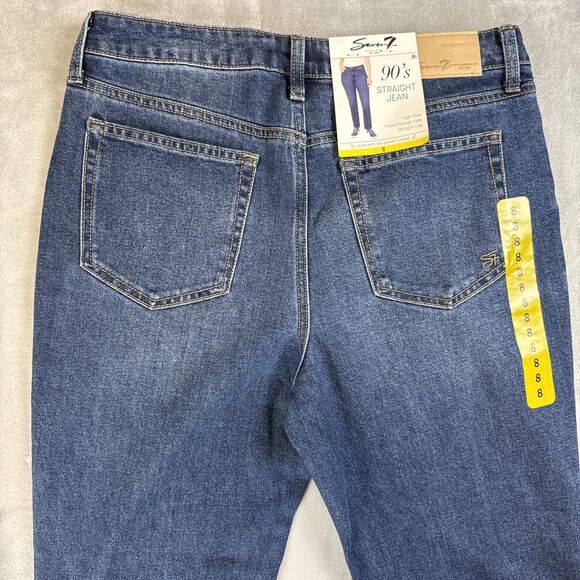 NEW Seven7 Women's 90's Straight Jean Size 8 Dark Wash High Rise 32x29 NWT - Picture 8 of 12